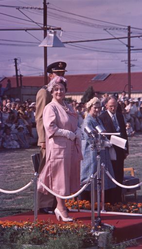 The Queen Mother presents the Squadron Standard to the RNZAF No. 75 Squadron