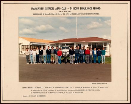 Participants involved in the 24 hour Challenge Record with a Piper Tomahawk ZK-EVA