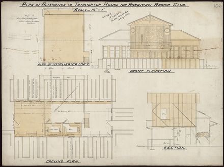 L. G. West, Plan for Totalisator House, Rangitikei Racing Club