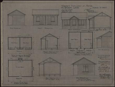 L. G. West & Son, Plans for Workmen's Dwellings at Moutoa