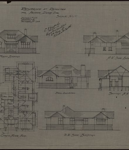 Plans for a Residence at Rongotea