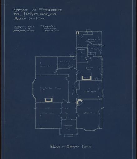 L. G. West & Son, Blueprints for Cottage at Fitzherbert