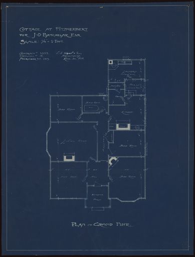 L. G. West & Son, Blueprints for Cottage at Fitzherbert