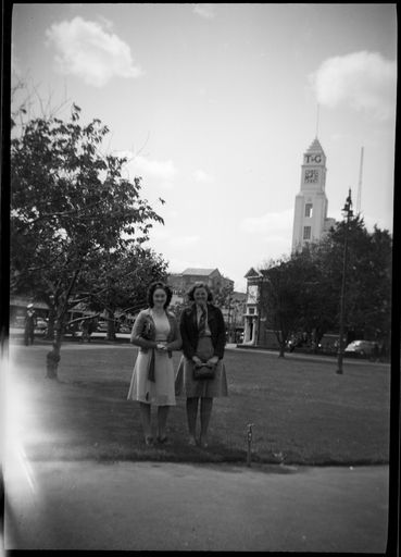 Two women in The Square, T&G Building behind - Resource cover image