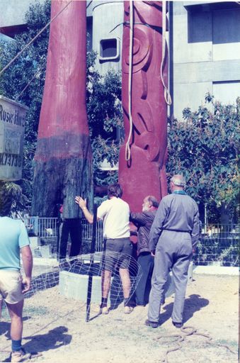 Installation of Pouwhenua for the re-dedication of The Square - Te Marae o Hine