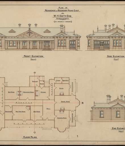 L. G. West, Plan for a Residence, Boundary Road