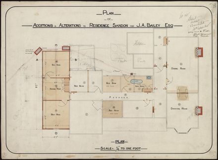 L. G. West, Plan for Additions and Alterations to a Residence, Sandon