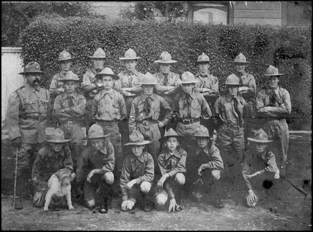 Scouting Group with Dog