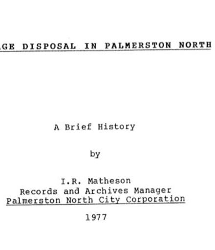 'Sewage Disposal in Palmerston North"