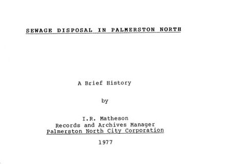 'Sewage Disposal in Palmerston North"