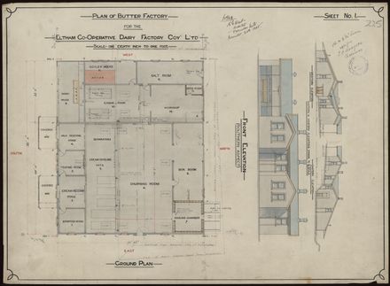 Plans for a Butter Factory, Eltham