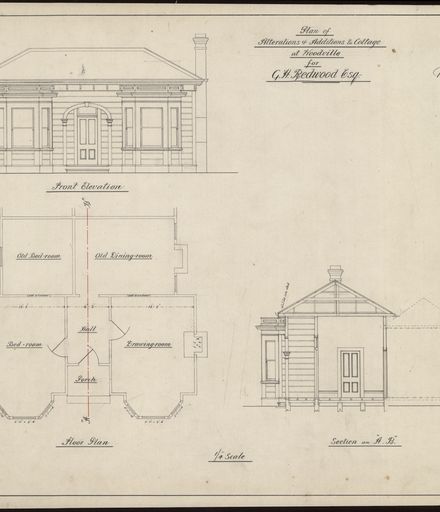 L. G. West, Plan for Additions to a Cottage, Woodville