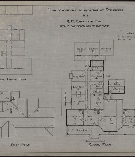 L. G. West, Plans for Extensive Additions to a Residence, Fitzherbert