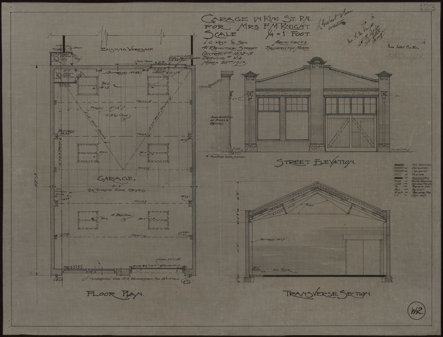 L. G. West & Son, Plans for a Garage in King Street