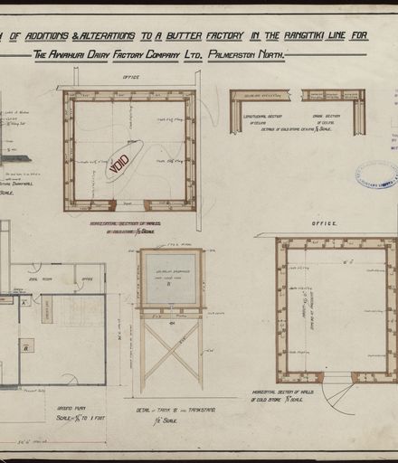 Plan for Additions and Alterations to a Butter Factory on the Rangitikei Line