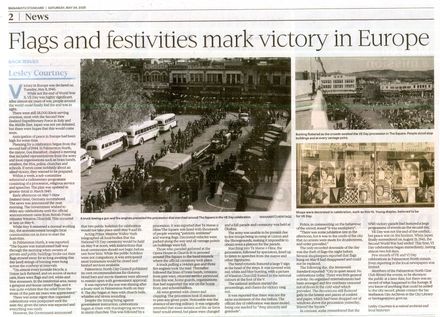 Back Issues:  Flags and festivities mark victory in Europe