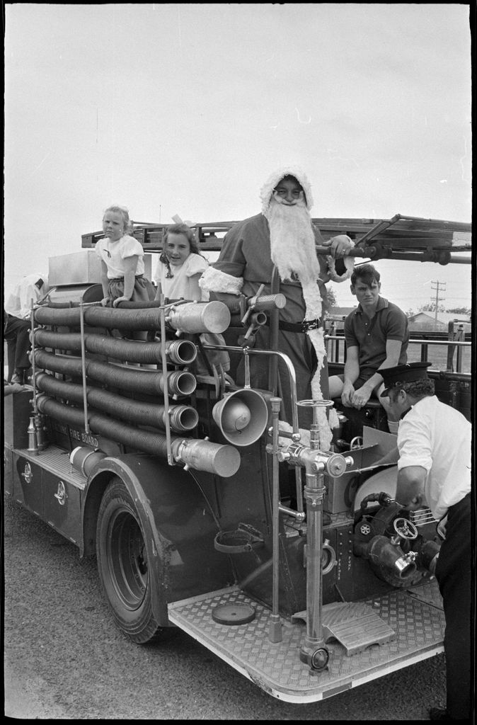 Santa Rides Fire Engine