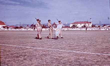 The Queen Mother presents the Squadron Standard to the RNZAF No. 75 Squadron