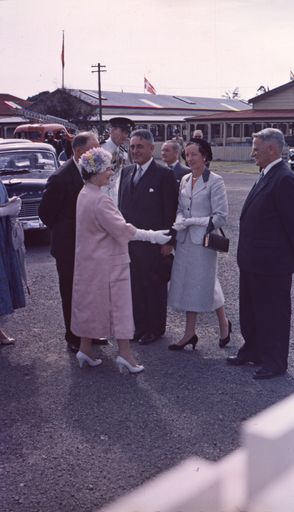 The Queen Mother presents the Squadron Standard to the RNZAF No. 75 Squadron