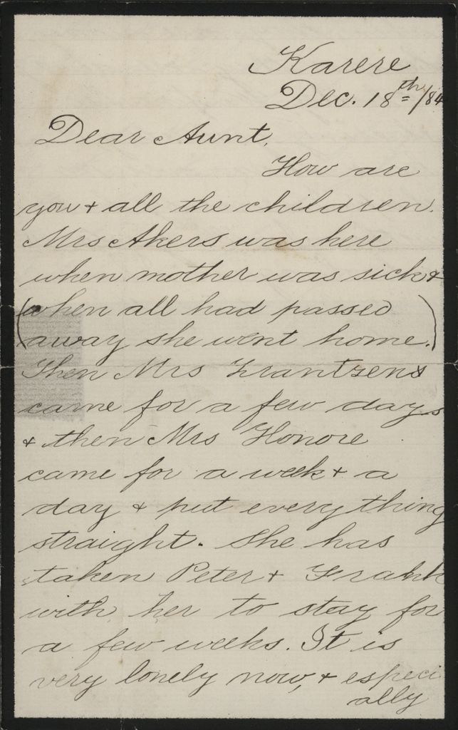 Ditlev Monrad letter