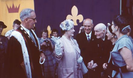 The Queen Mother presents the Squadron Standard to the RNZAF No. 75 Squadron