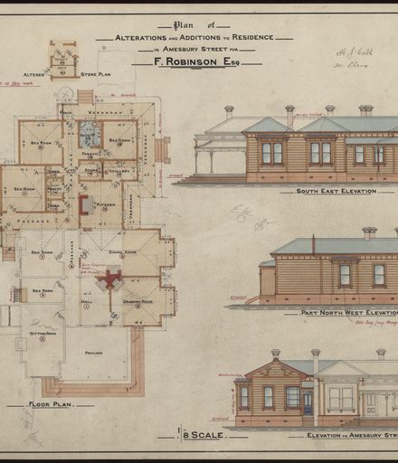 Plan for Alterations and Additions to a Residence in Amesbury Street