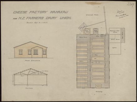 Plan for a Cheese Factory, Manakau, Horowhenua