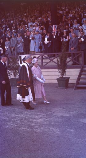 The Queen Mother presents the Squadron Standard to the RNZAF No. 75 Squadron