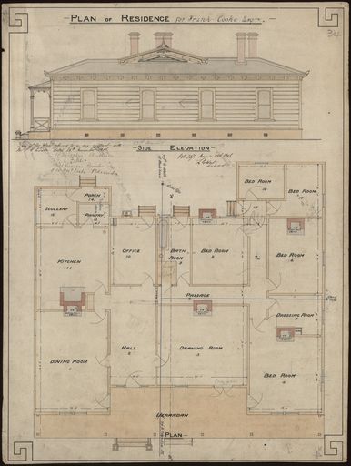 L. G. West, Plans of a Residence for Frank Cooke
