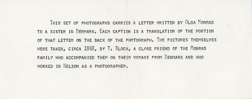 Photographic Letter from Olga Monrad