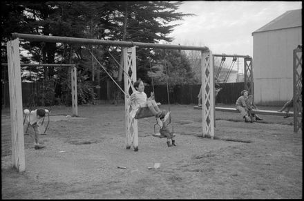 Children enjoying the playground swings
