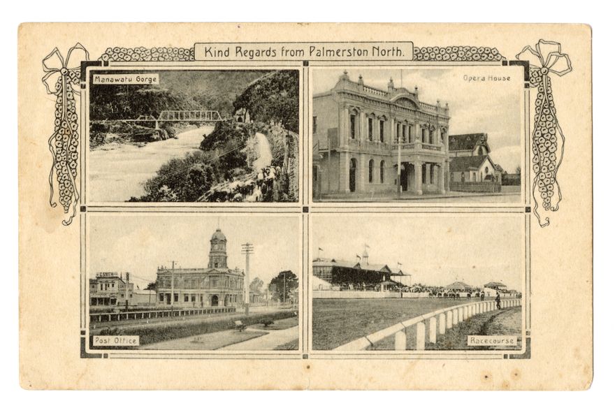 Postcard - Four views - Palmerston North and the Gorge