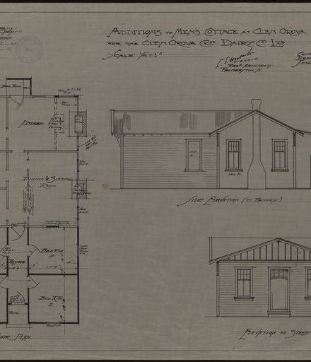 Plan for Addition to Men's Cottage at Glen Oroua