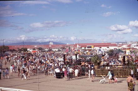 Crowds Wander Around the Floats at the Showgrounds after the Palmerston North Centenary Parade