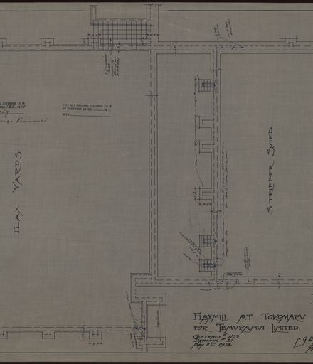 L. G. West & Son, Plans for a Flaxmill at Tokomaru