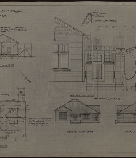 L. G. West & Son, Plan for Cottage at Glen Oroua