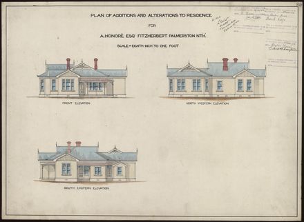 L. G. West, Plan for Additions and Alterations to a Residence, Fitzherbert