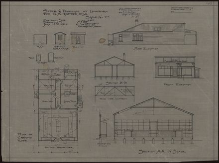 L. G. West & Son, Plan for Store and Dwelling at Longburn