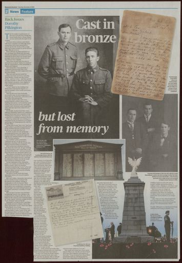 Back Issues:  Cast in bronze but lost from memory