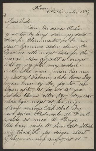 Letter from Ditlev Monrad - Resource cover image