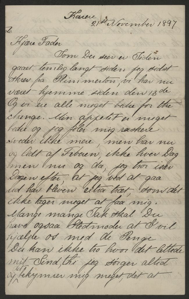 Letter from Ditlev Monrad