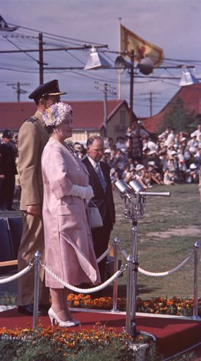 The Queen Mother presents the Squadron Standard to the RNZAF No. 75 Squadron