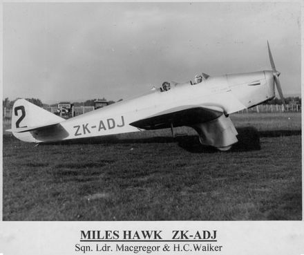 Miles Hawk ZK-ADJ - Squadron Leader M. C. McGregor and H. C. Walker