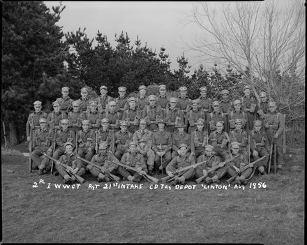 2nd Platoon, Ist Wellington West Coast and Taranaki (WWCT), 21st Intake, Central District Training Depot, Linton - Resource cover image