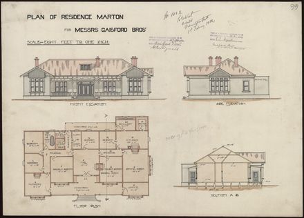 L. G. West, Plan for a Residence, Marton