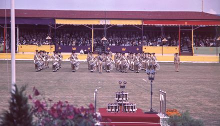 The Queen Mother presents the Squadron Standard to the RNZAF No. 75 Squadron