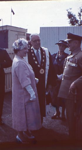 The Queen Mother presents the Squadron Standard to the RNZAF No. 75 Squadron