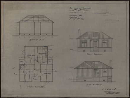 L. G. West & Son, Plan for Cottage at Tokomaru