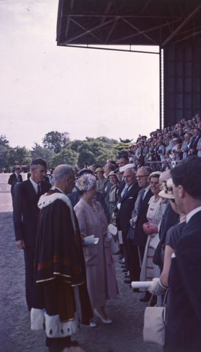 The Queen Mother presents the Squadron Standard to the RNZAF No. 75 Squadron