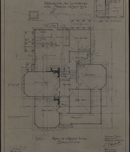 L. G. West & Son, Plans for a Residence at Longburn